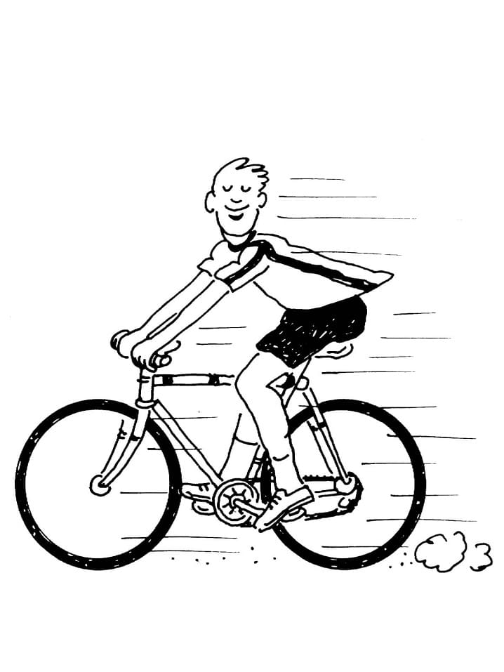 Målarbild En Cyklist