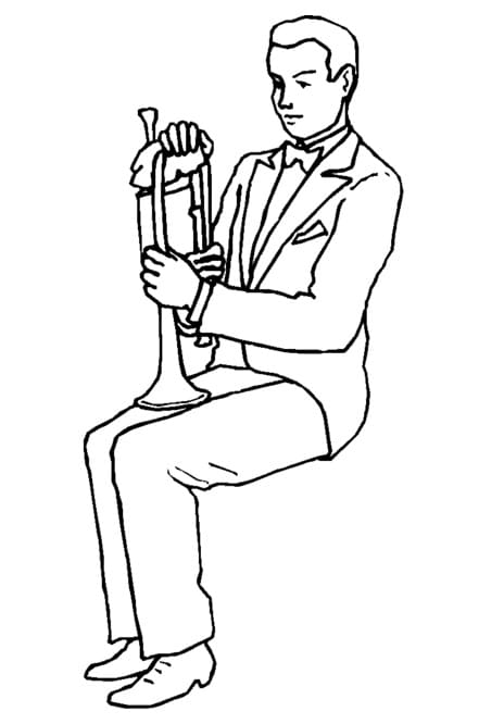 Målarbild En Man med Trumpet