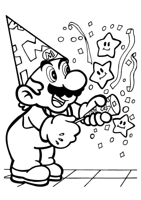 Målarbild Grattis på födelsedagen Mario