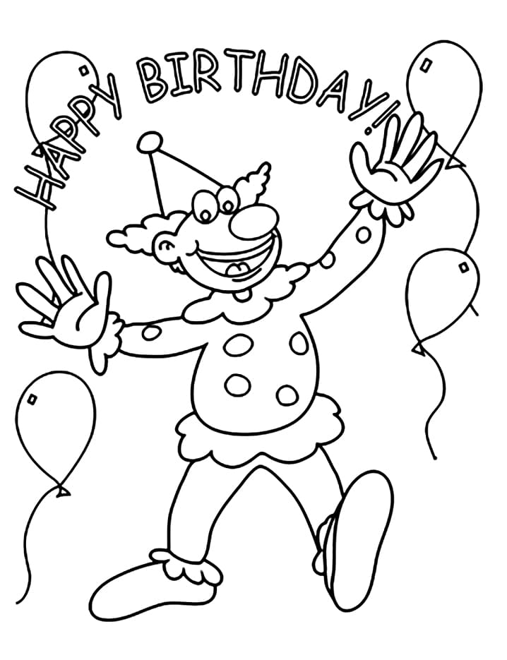 Målarbild Grattis på födelsedagen clown