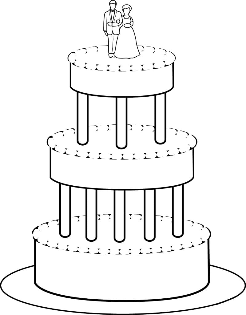 Målarbild Härlig Bröllopstårta