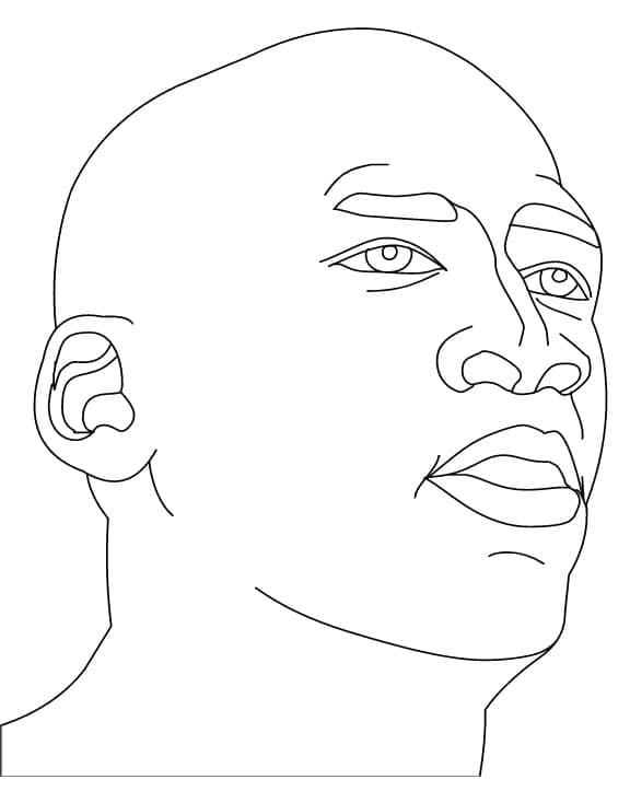 Målarbild Michael Jordan Ansikte