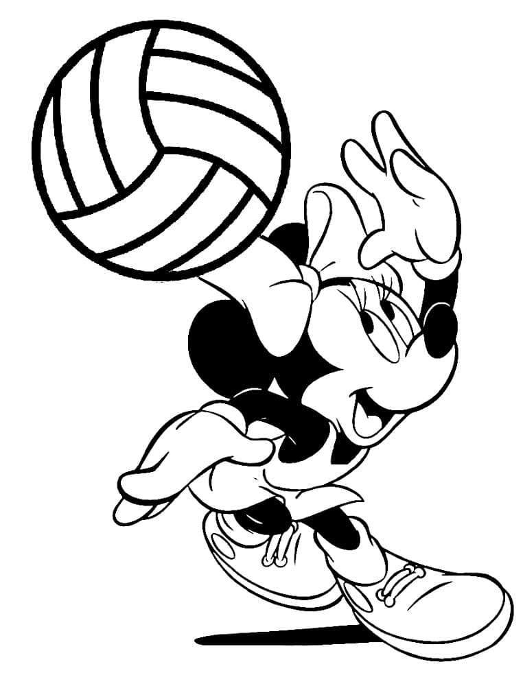 Målarbild Mimmi Pigg Spelar Volleyboll