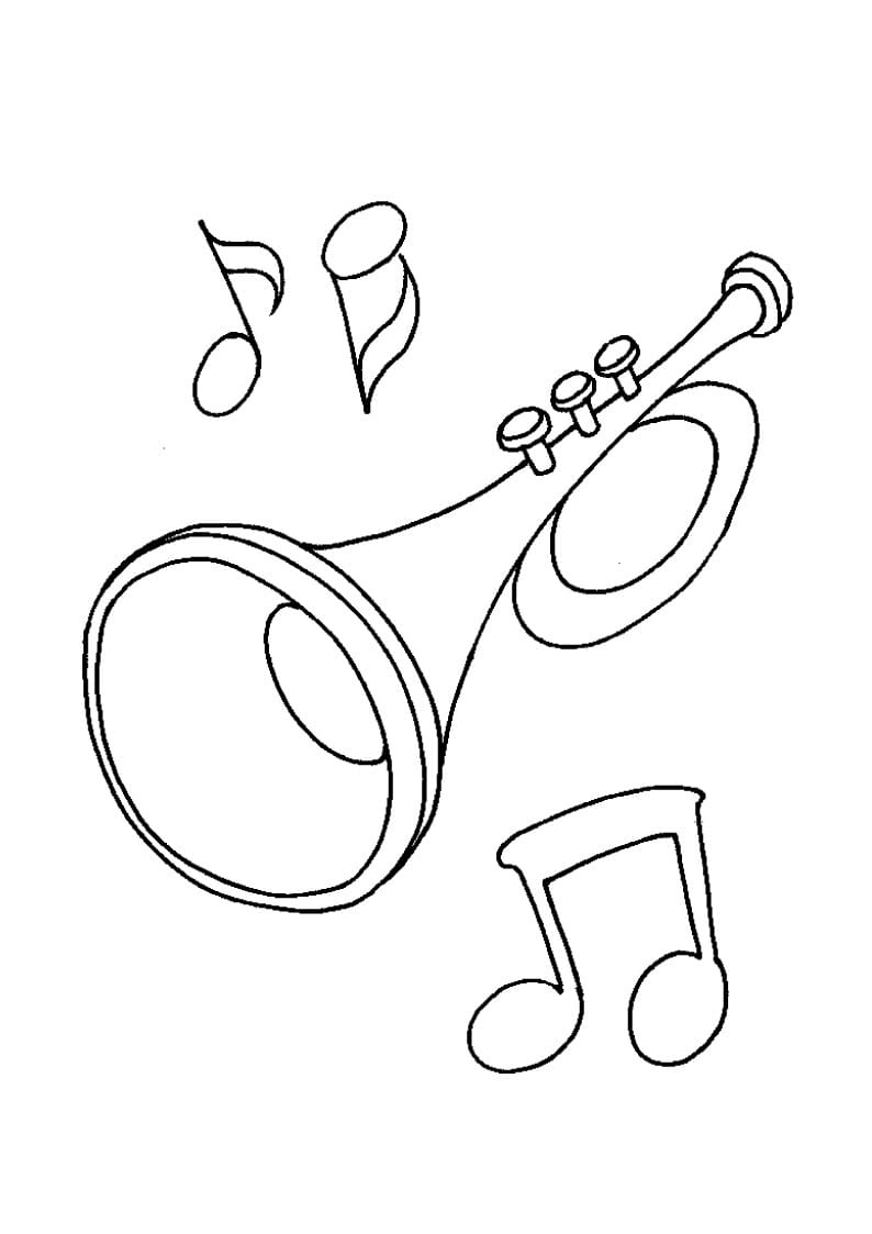 Målarbild Musik Trumpet