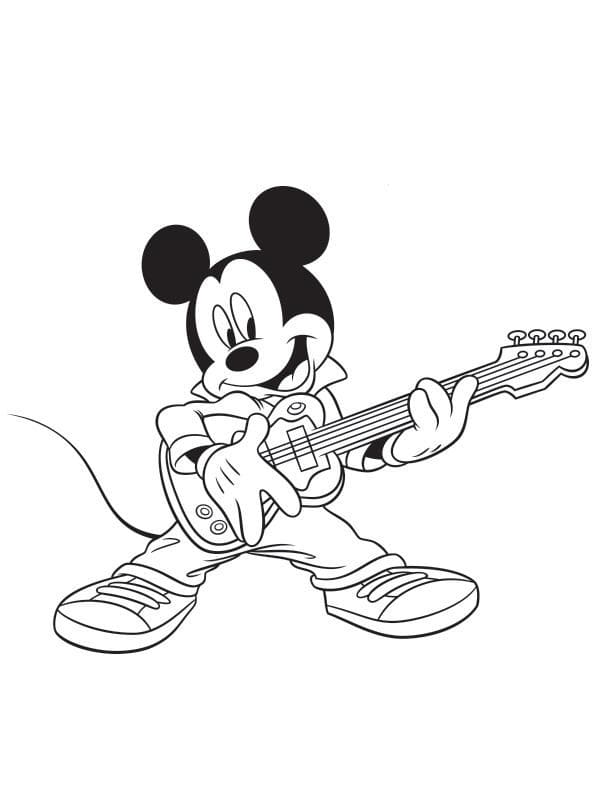 Målarbild Musse Pigg Spelar Gitarr