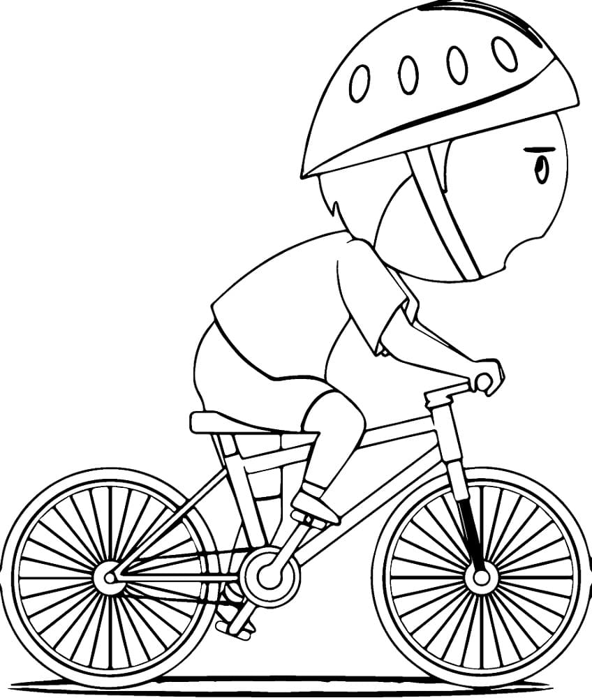 Målarbild Pojke Cyklist