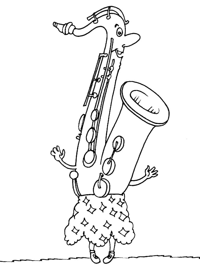 Målarbild Söt Saxofon