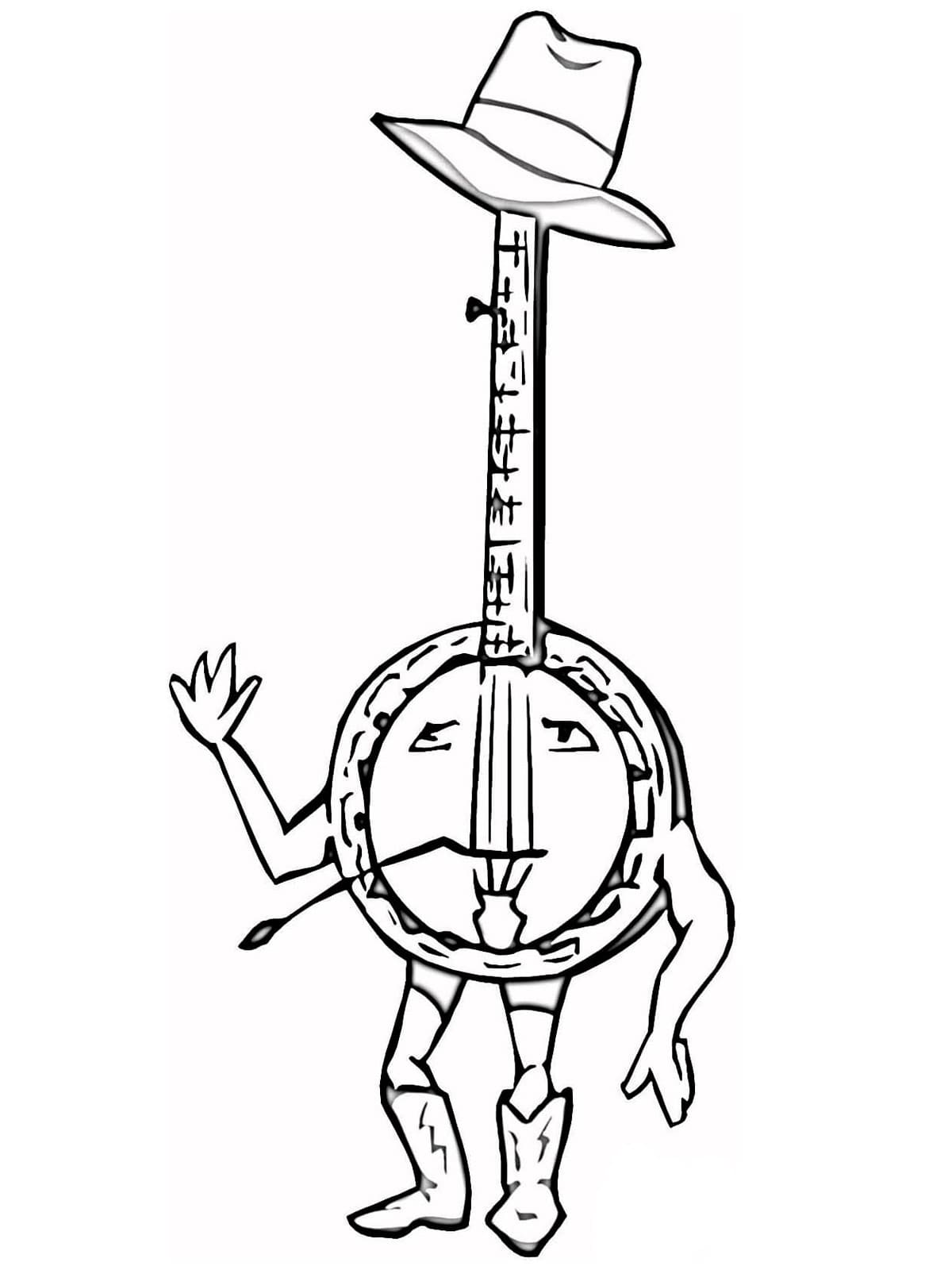 Målarbild Tecknad Banjo