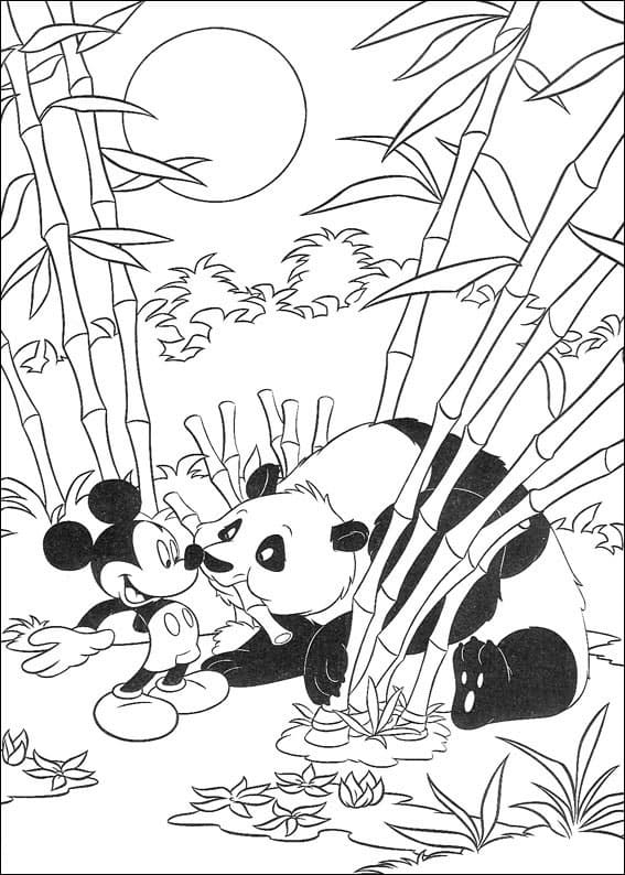 Målarbild Musse Pigg och Panda