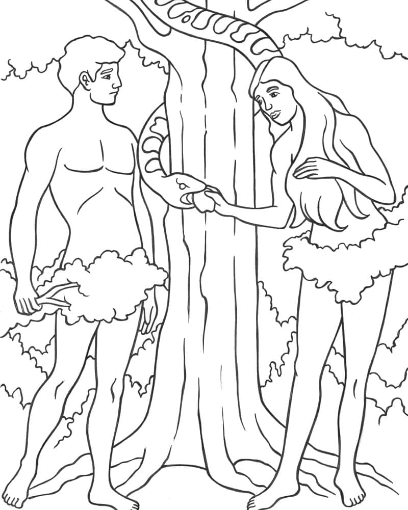 Målarbild Adam och Eva 19