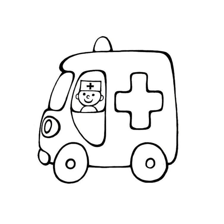 Målarbild Ambulans och Läkare