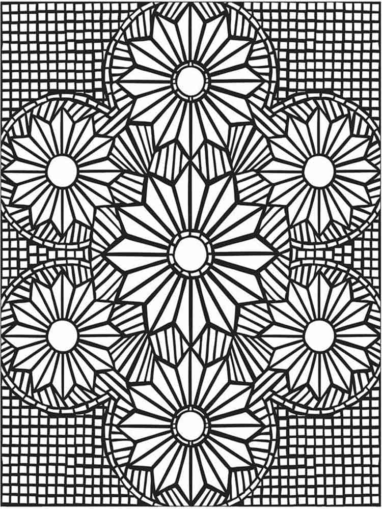 Målarbild Blommor Mosaik