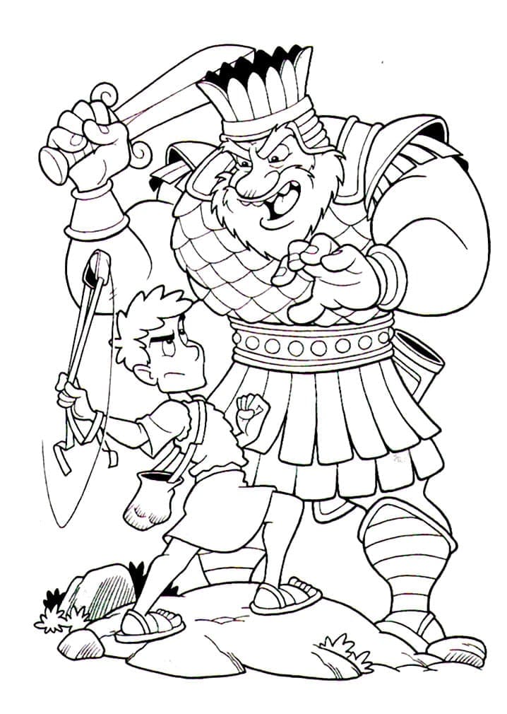Målarbild David och Goliat 2
