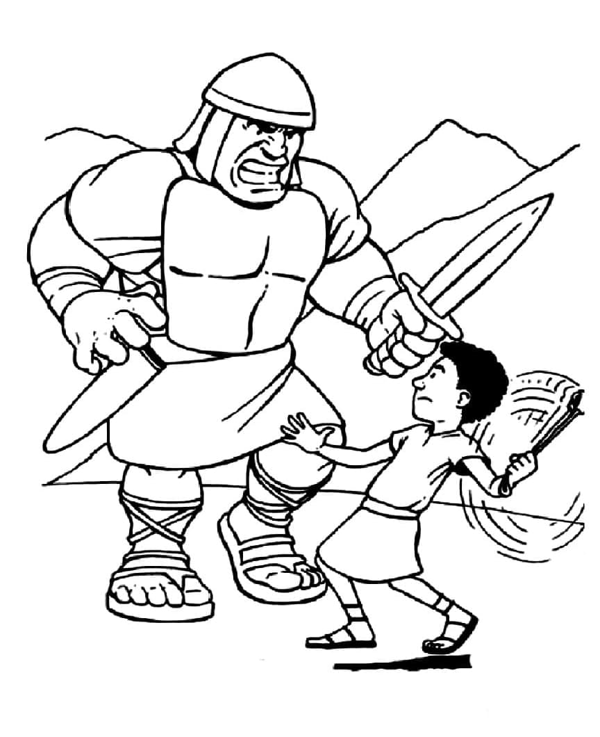 Målarbild David och Goliat 4