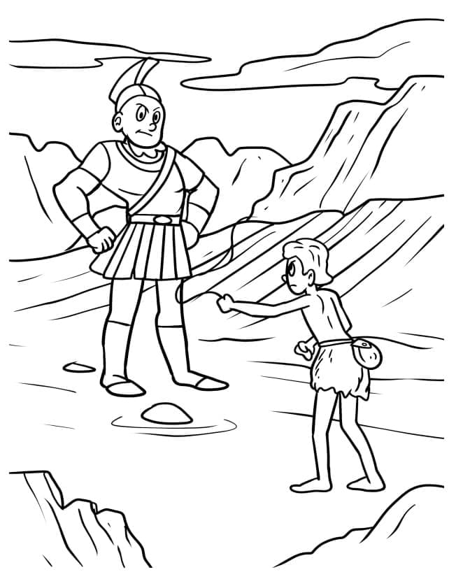 Målarbild David och Goliat 9
