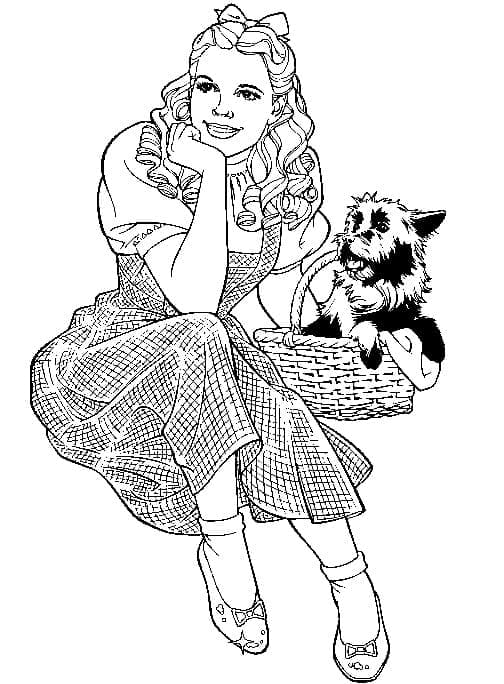 Målarbild Dorothy Gale och Toto