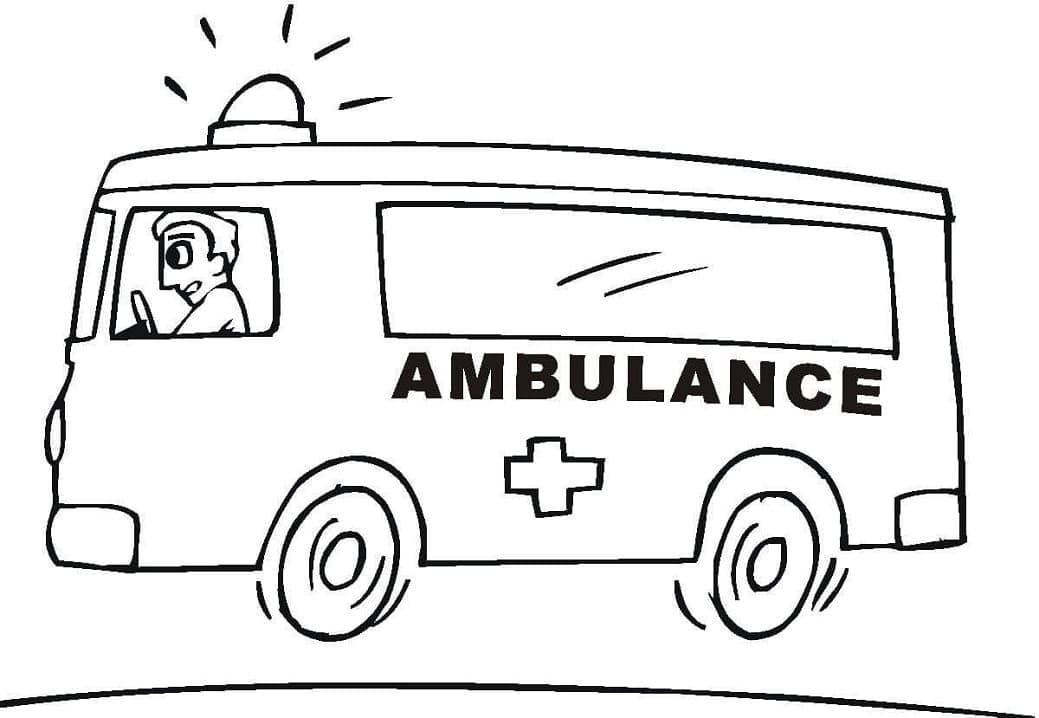 Målarbild En Ambulans