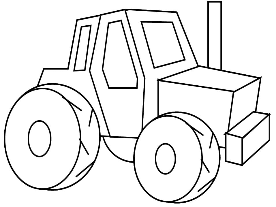 Målarbild En Enkel Traktor