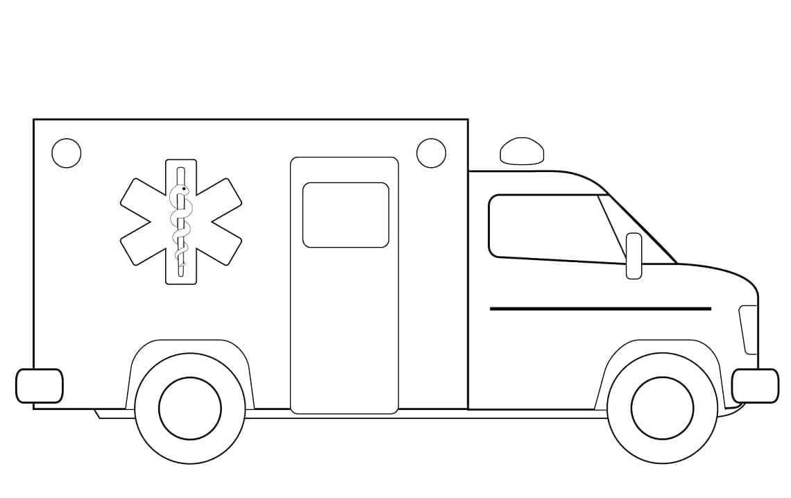 Målarbild Enkel Ambulans