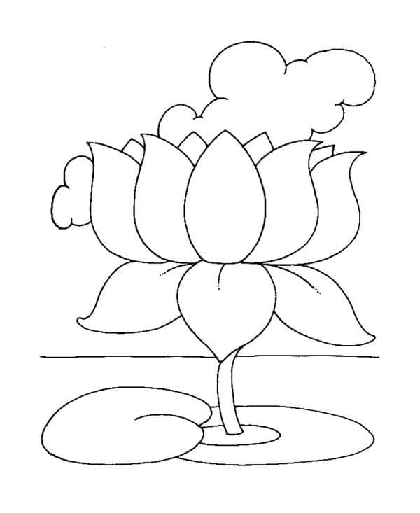 Målarbild Enkel Lotusblomma