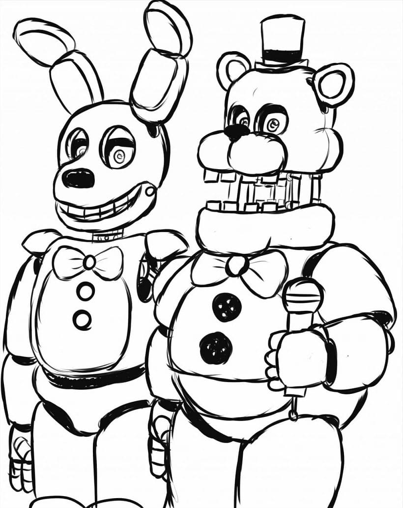 Målarbild Freddy och Bonnie