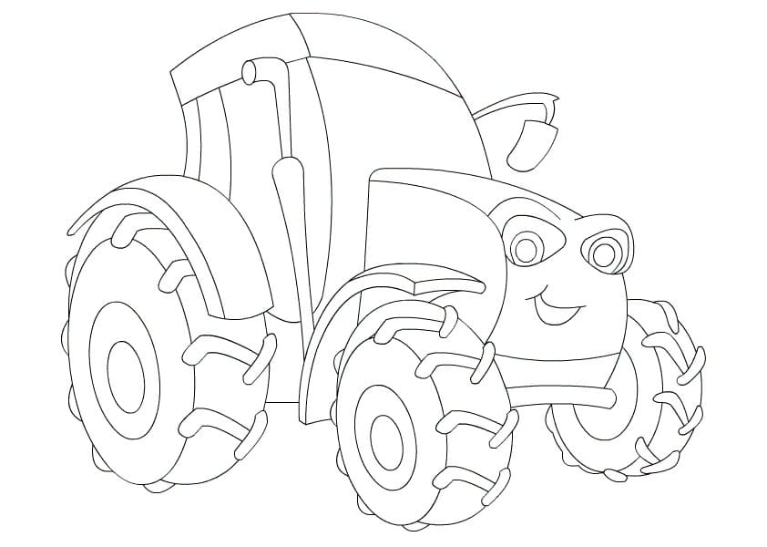 Målarbild Glad Traktor
