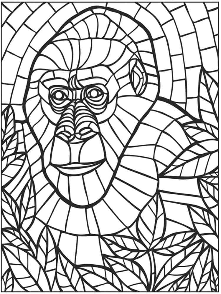 Målarbild Gorilla Mosaik