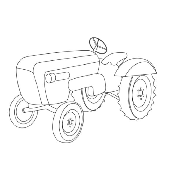 Målarbild Grundläggande Traktor