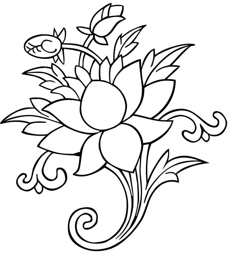 Målarbild Härlig Lotusblomma
