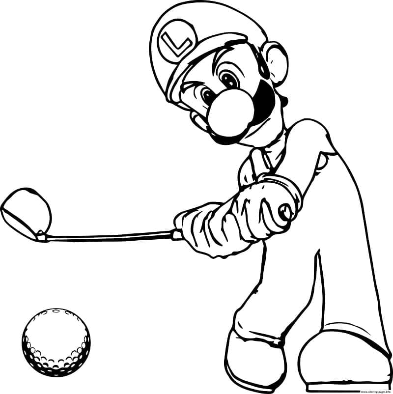Målarbild Luigi Spelar Golf