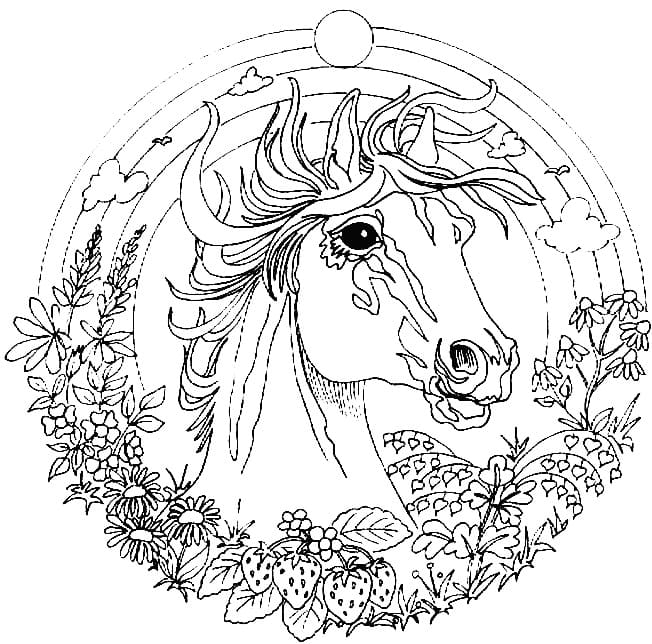 Målarbild Mandala med Häst