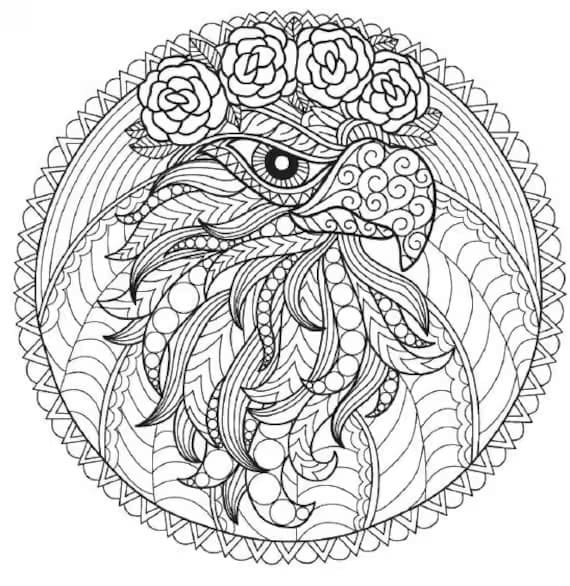 Målarbild Mandala med örn
