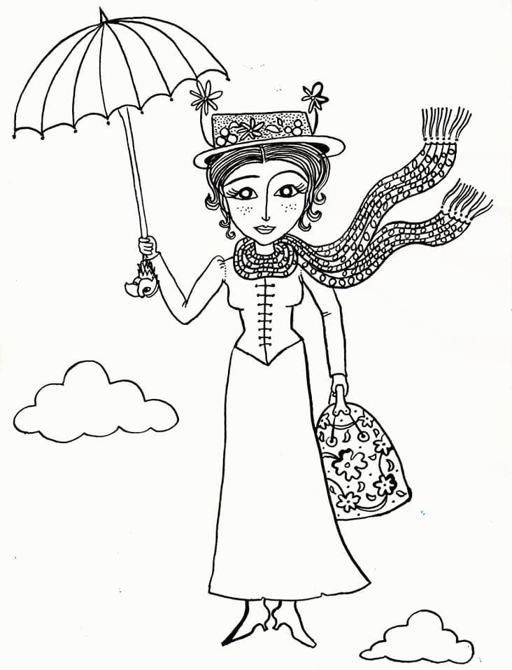 Målarbild Mary Poppins 16
