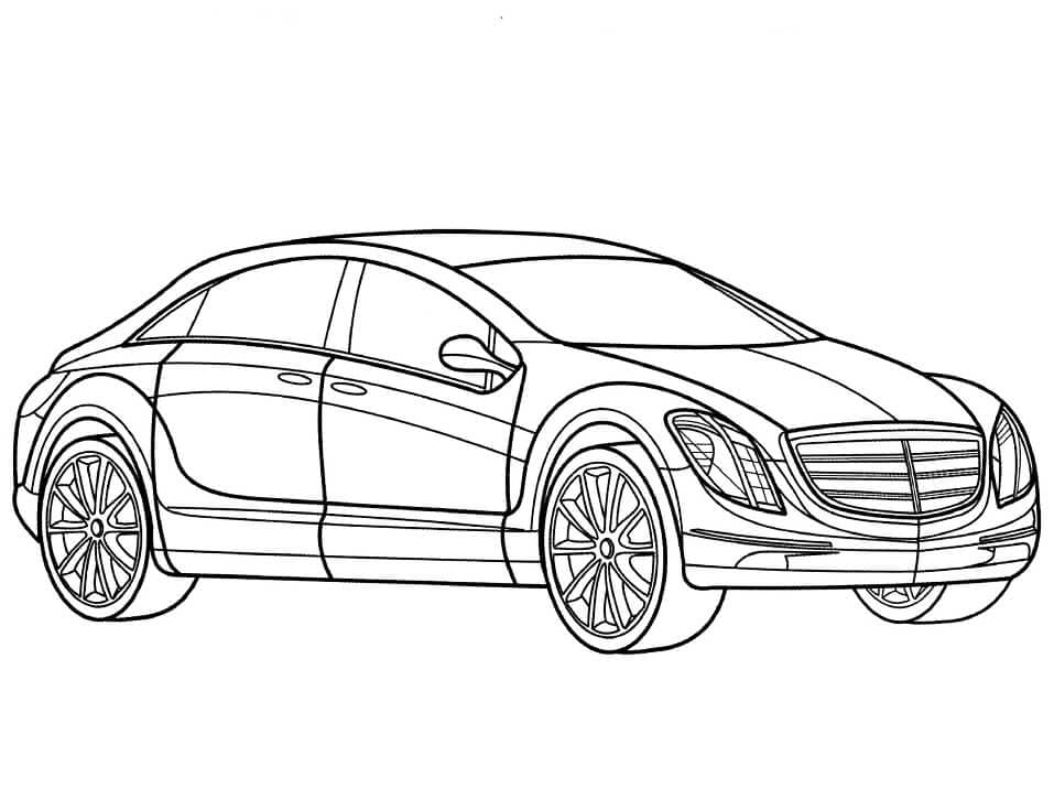 Målarbild Mercedes E700