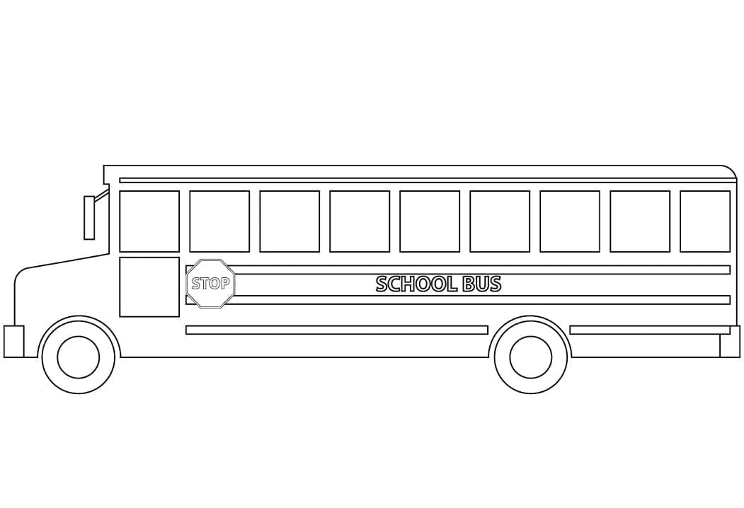 Målarbild Skolbuss 1