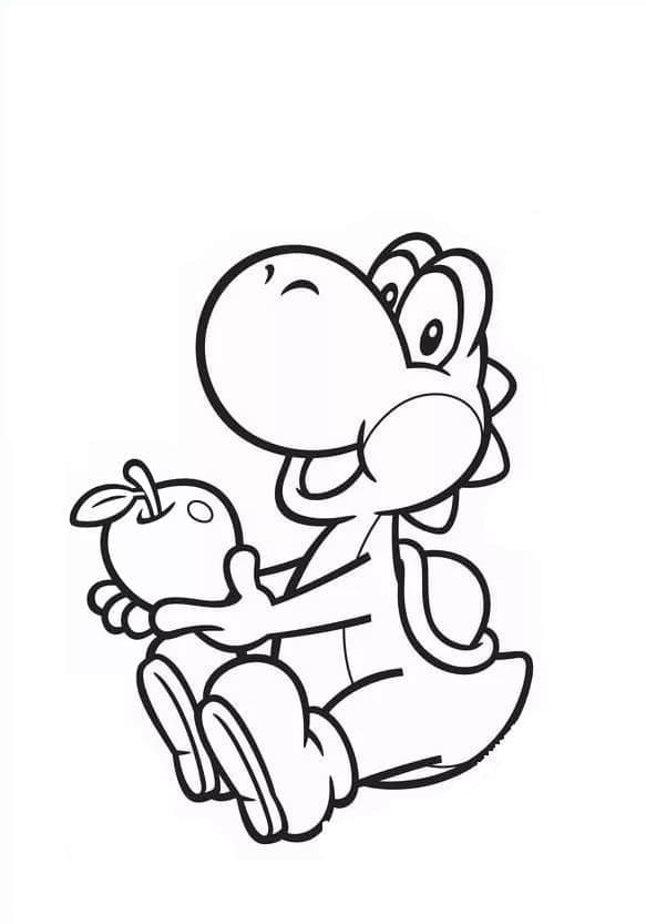 Målarbild Yoshi Med ett äpple