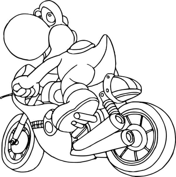 Målarbild Yoshi På en Motorcykel