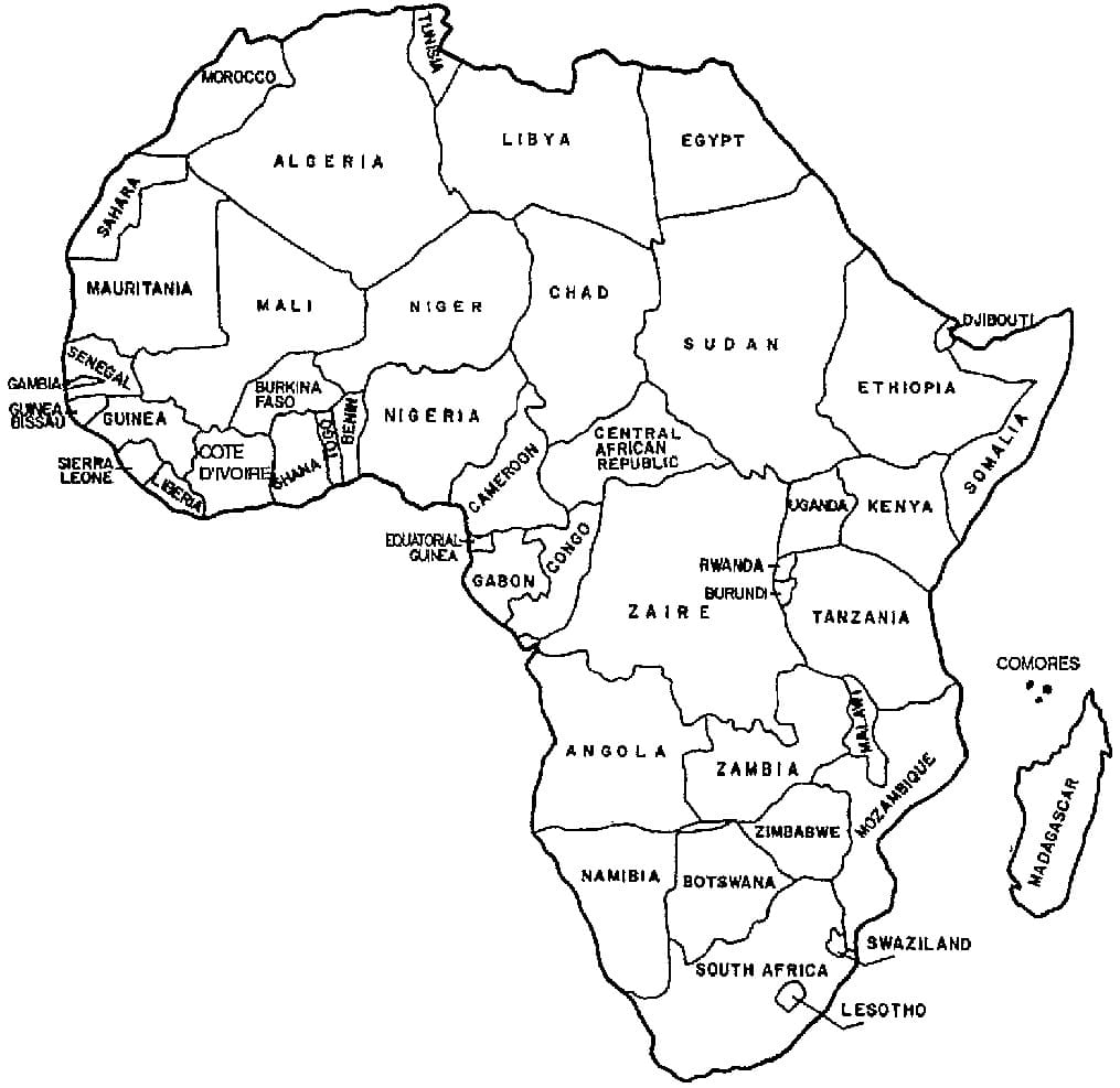Målarbild Afrika Karta 1