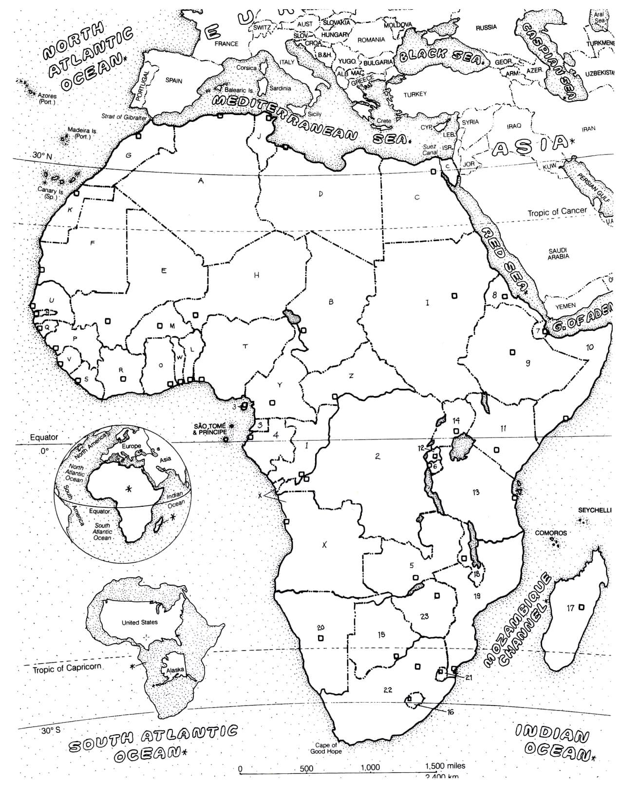Målarbild Afrika Karta 7
