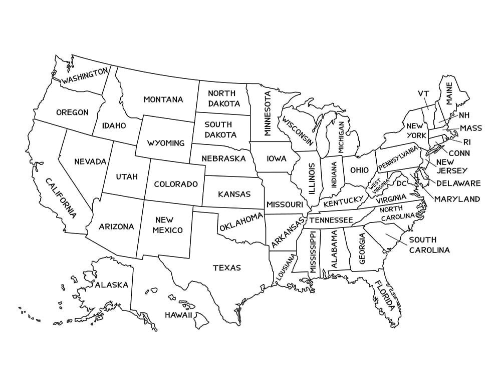 Målarbild Amerika Karta 3