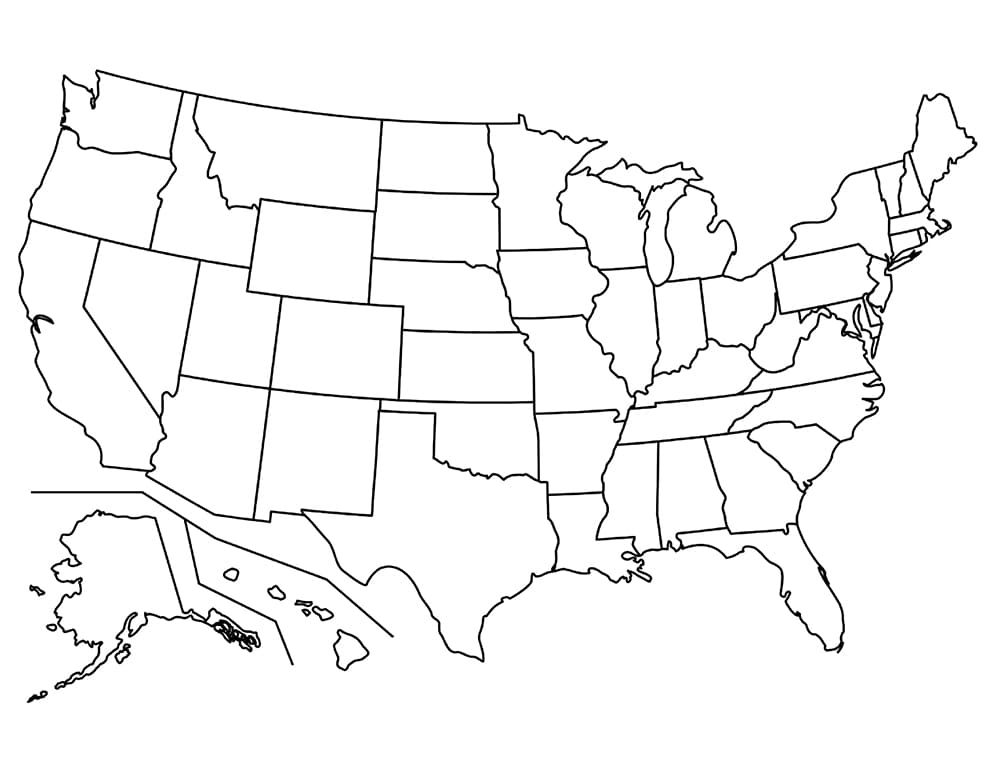 Målarbild Amerika Karta 5