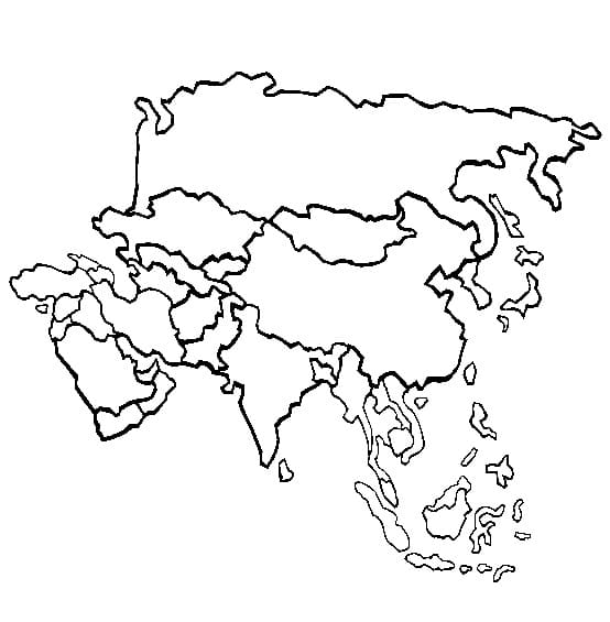Målarbild Asien Karta 2