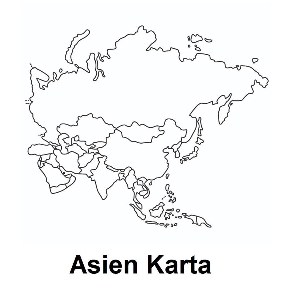 Målarbild Asien Karta 4