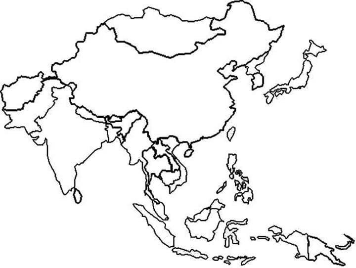 Målarbild Asien Karta 5