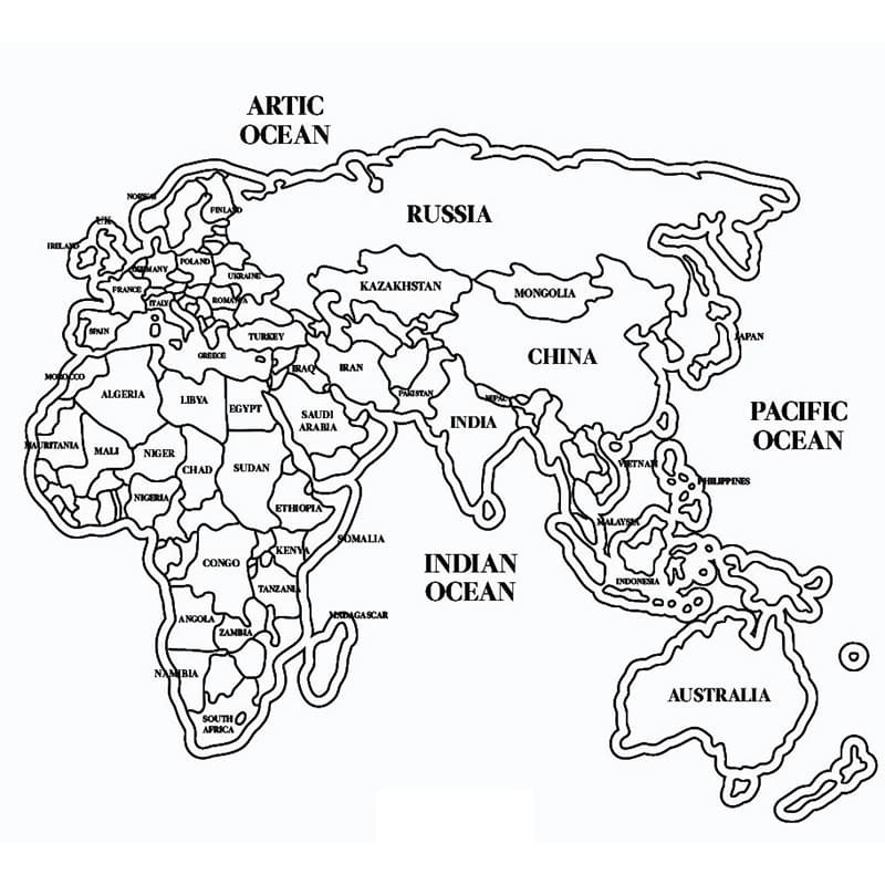 Målarbild Asien Karta 6