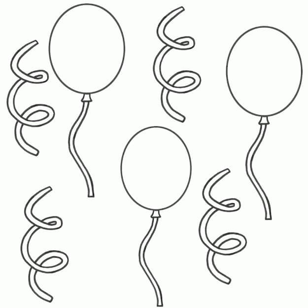Målarbild Ballonger för Födelsedag