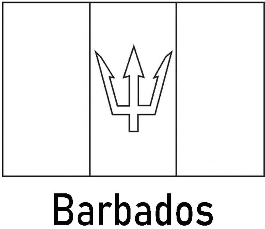 Målarbild Barbados Flagga