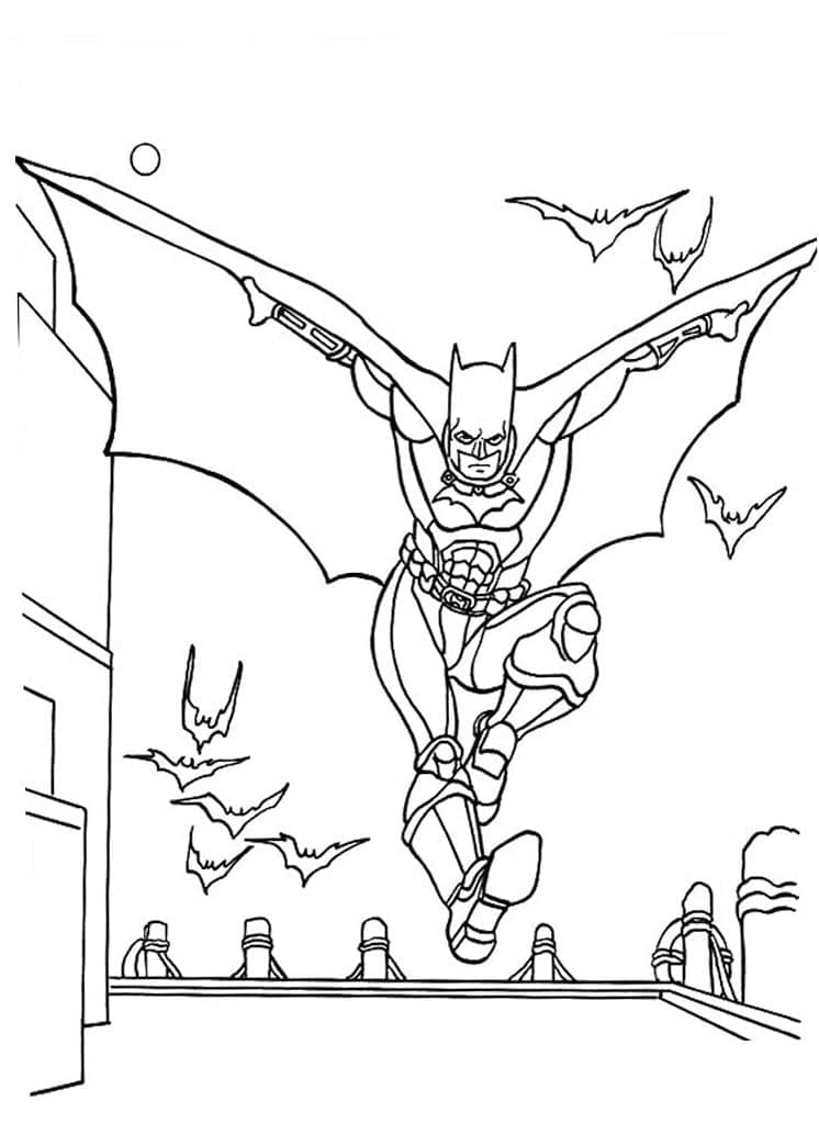 Målarbild Batman Hoppar