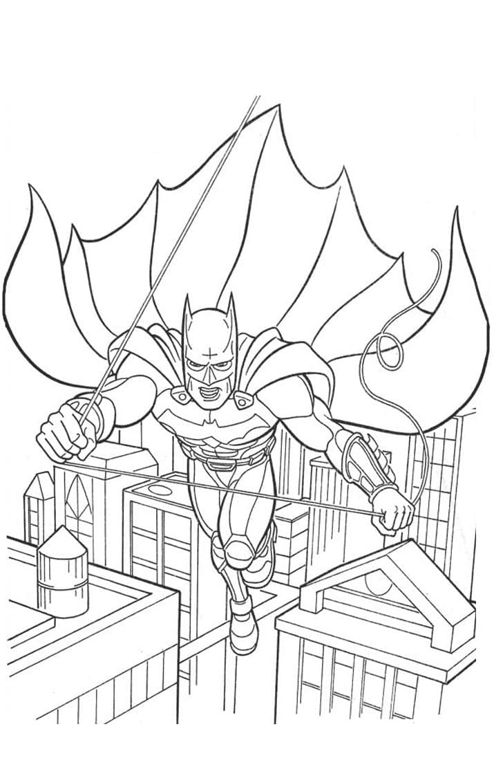 Målarbild Batman På Taket