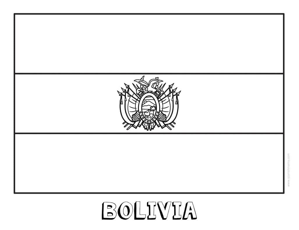 Målarbild Bolivias Flagga